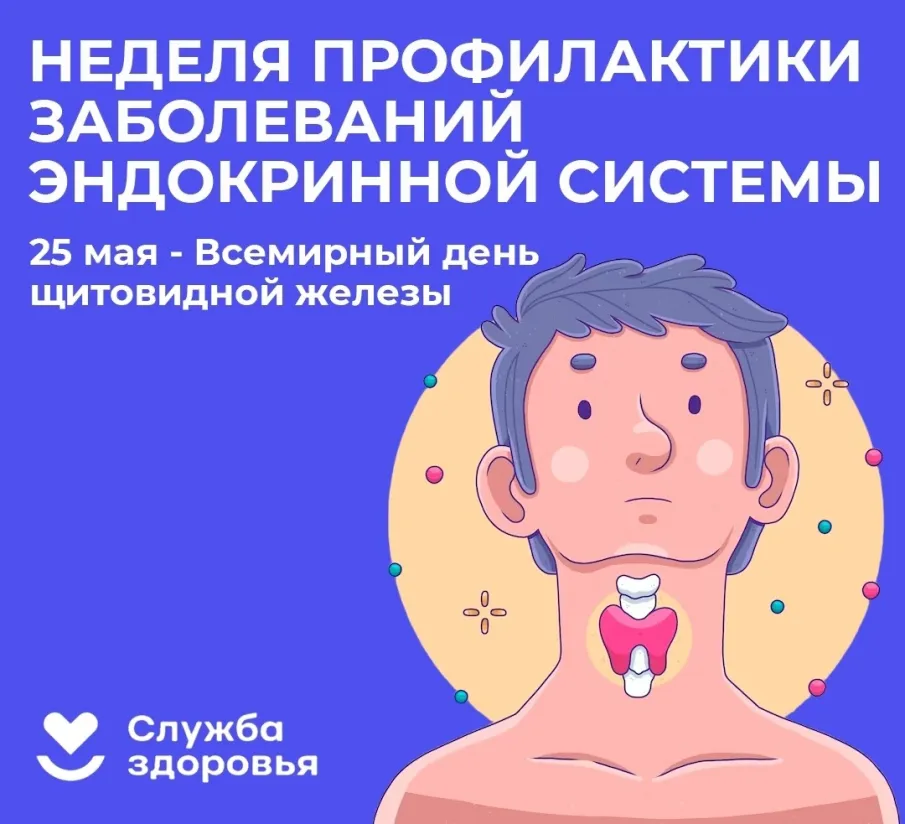 Неделя профилактики заболеваний эндокринной системы (в честь Всемирного дня щитовидной железы) 19-25 мая 2025 года