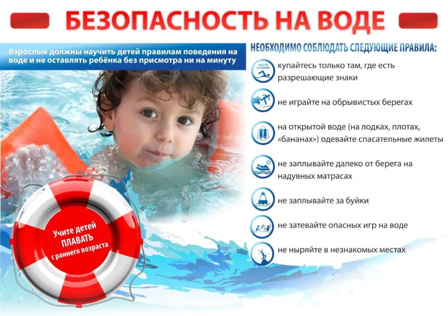 ЕДДС Пильнинского округа информирует: Правила поведения на водных объектах в летний период.